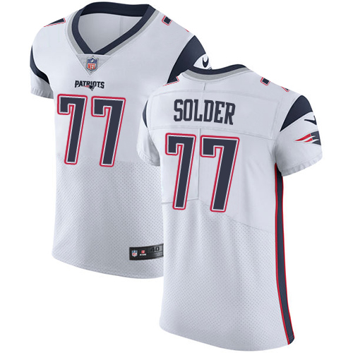 Nike Patriots #77 Nate Solder White Men's Stitched NFL Vapor Untouchable Elite Jersey
